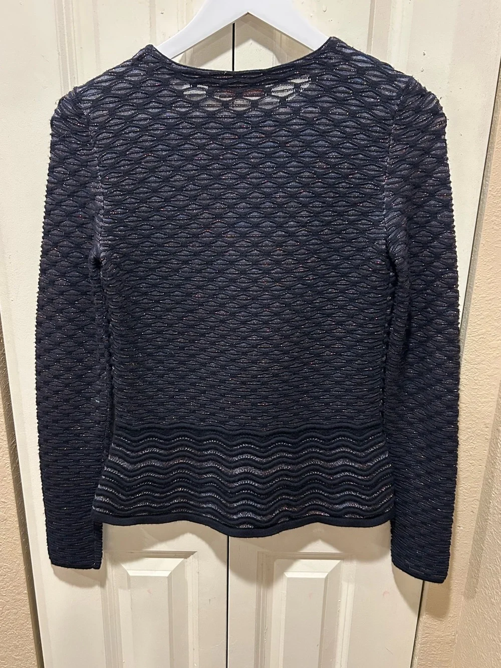 Tory Burch Merino Wool Striped Skirt Set Metallic Textured  , XS